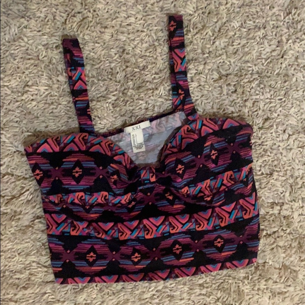 Neon colored designed crop top